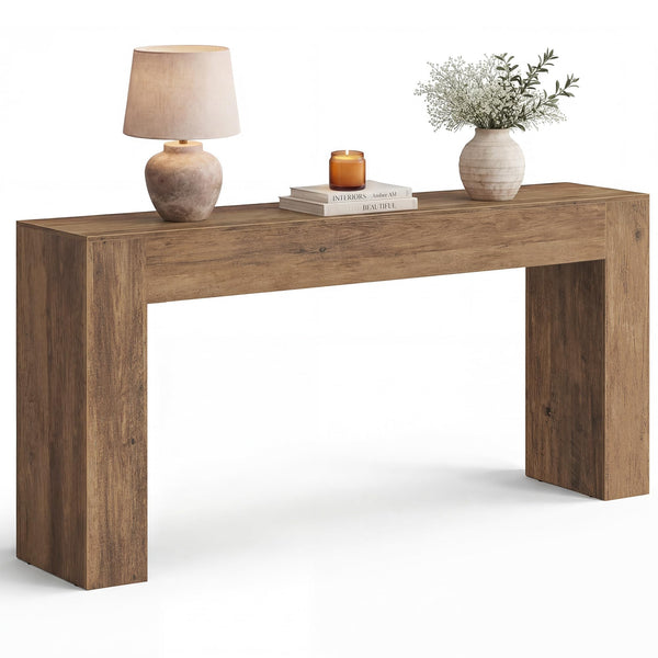 U-Shaped Console Table with Thick Tabletop