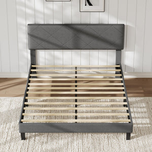 Upholstered Bed Frame with Diamond Quilted Headboard