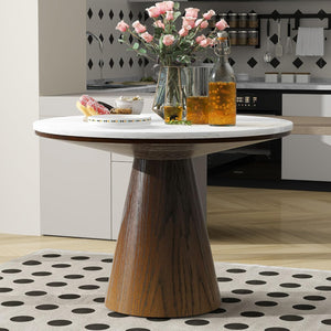 Round Dining Table – Retro Wooden, Seats 4