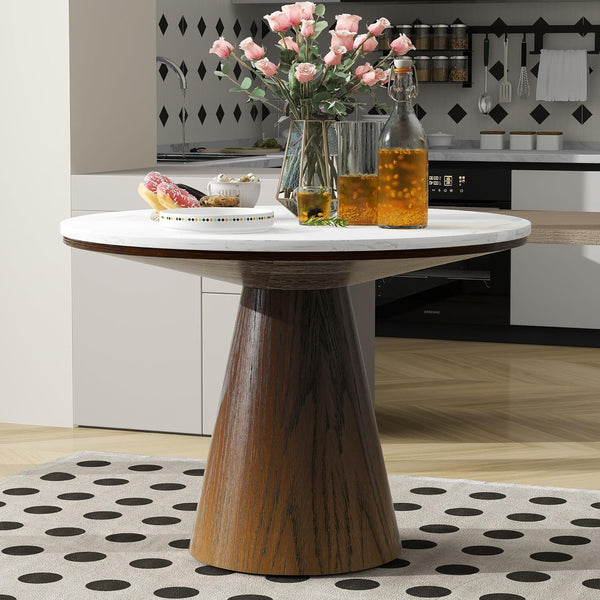 Round Dining Table – Retro Wooden, Seats 4