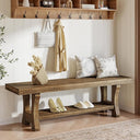 47" Entryway Bench with 2-Tier Shoe Storage