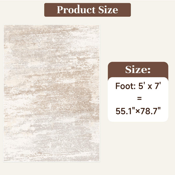 Soft Low-Pile Area Rug 5x7 | Tufted Cotton Backing | Multi-Pattern