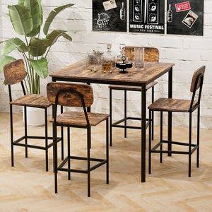 5-Piece Counter Height Dining Set with Bar Stools