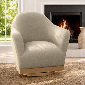 Swivel Barrel Accent Chair – High-Back Armchair