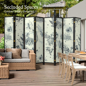 8-Panel Folding Room Divider Screen