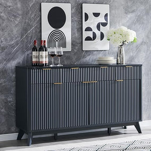 60-Inch Fluted Buffet Sideboard Cabinet with Drawers & Doors