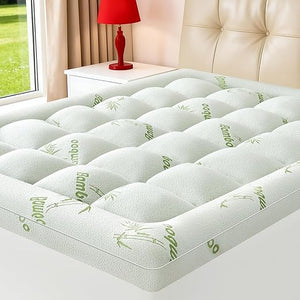 Bamboo Viscose Pillow Top Mattress Topper with Deep Pocket