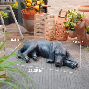 Sleeping Dog Garden Statue – Resin Outdoor Sculpture for Patio, Lawn & Yard