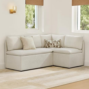 L-Shaped Breakfast Nook Bench with Storage & Back