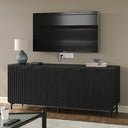 66.2" Fluted Buffet Cabinet with 4 Doors & Shelves