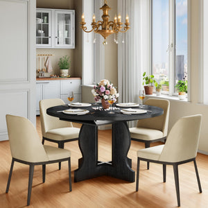 Extendable Round Dining Table for 4–8 | 43.3" to 59" Oval Kitchen Table