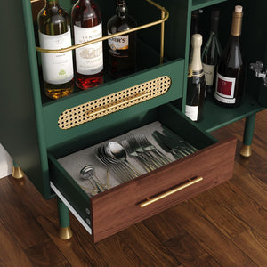 Bar Cabinet with Wine Glass Rack & Stemware Storage