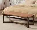 49-Inch Upholstered Entryway Bench with Solid Wood Frame