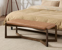Upholstered Entryway & Bedroom Bench with Y-Leg Wood Frame