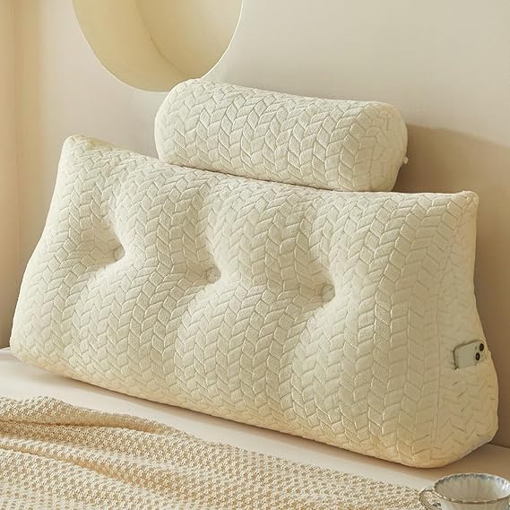Wedge Backrest Pillow with Neck Roll Pillows – King, Full & Twin
