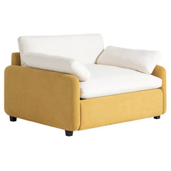 Oversized Chenille Accent Armchair with Throw Pillows
