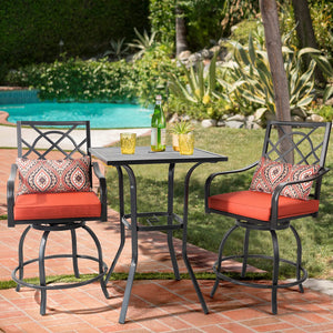 Outdoor Bar Height Bistro Table with Umbrella Hole