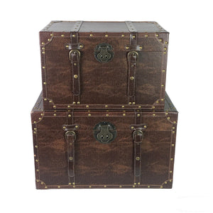 Decorative Wooden Storage Chest Set of 2