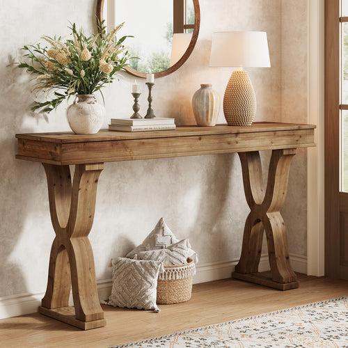 63" Farmhouse X-Leg Console Table