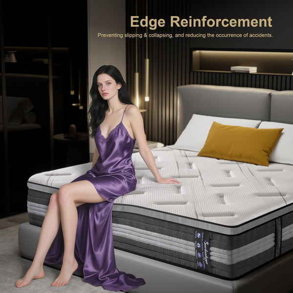 14 Inch Hybrid Mattress – Euro Top, Memory Foam & Pocketed Springs