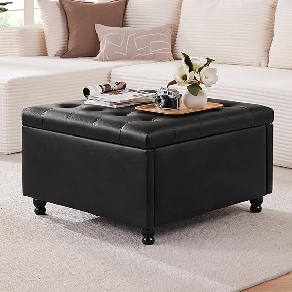 Square Storage Ottoman Coffee Table