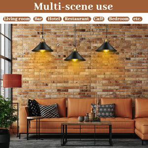 Black Industrial Dome Pendant Light Set of 12