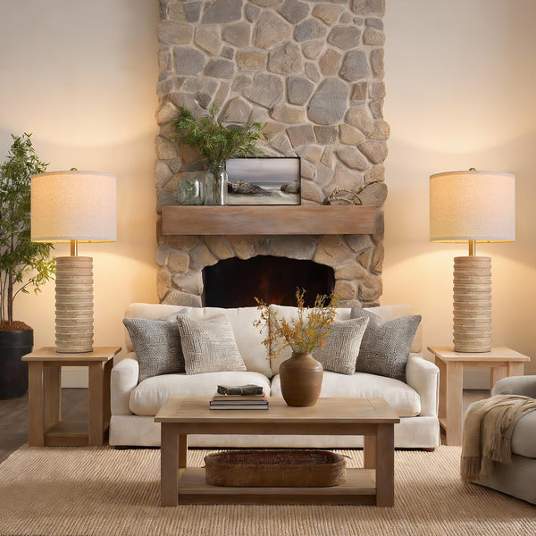 Farmhouse Ceramic Table Lamps Set of 2
