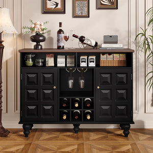 45" Wine Bar Cabinet with Wine Rack & Glass Holder