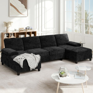 U-Shaped Sectional Sofa with Double Chaise – 4-Seat Living Room Couch