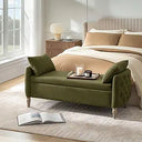59" Storage Bench with Flip-Top & Throw Pillows