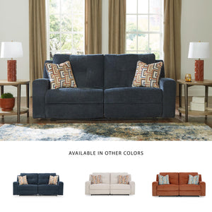 Reclining Sofa Set with Tufted Back & Pull Tab — Polyester Upholstery
