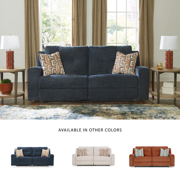 Reclining Sofa Set with Tufted Back & Pull Tab — Polyester Upholstery