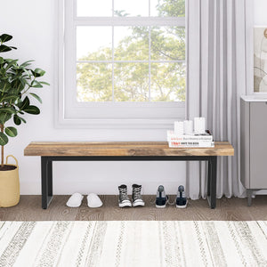 59-Inch Dining Bench Set of 2 – Industrial Kitchen & Bedroom Bench