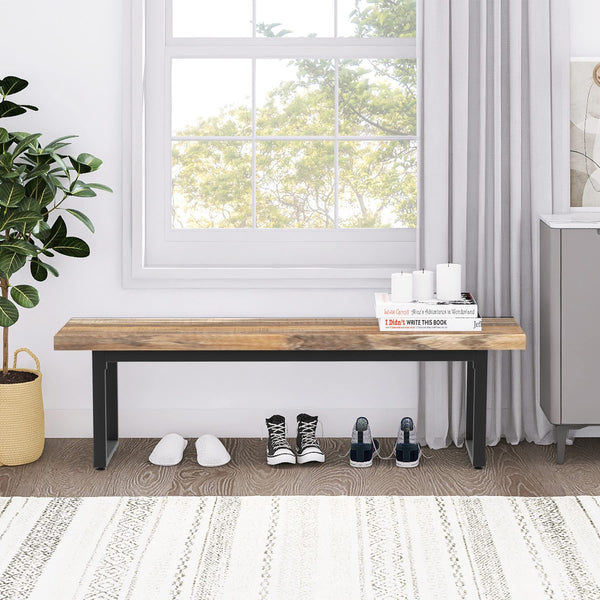 59-Inch Dining Bench Set of 2 – Industrial Kitchen & Bedroom Bench