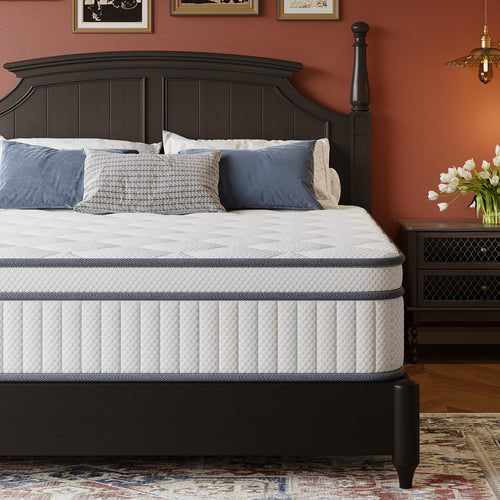 Hybrid Mattress with Cooling Gel Memory Foam & Pocket Springs – Full, Queen, King