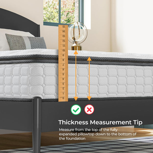 Twin XL Hybrid Pocket Spring Mattress – 10 & 12 Inch, Medium Firm