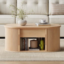 Lift Top Coffee Table with Tambour Door & Storage