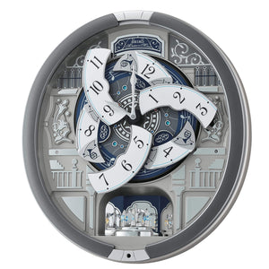 Musical Motion Wall Clock with Swarovski Crystals | 18 Melodies | Pendulum