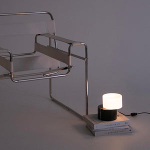 Marble Base Dimmable LED Table Lamp with Frosted Glass Shade