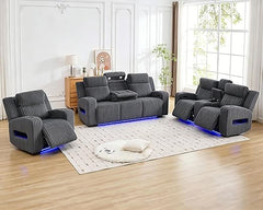 Power Recliner Sectional Sofa with Wireless Charging & USB Ports – 5 Seater
