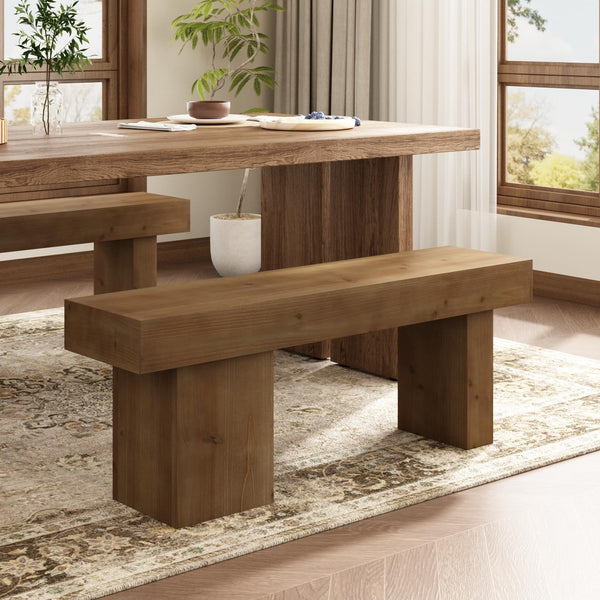 Farmhouse Solid Wood Entryway Bench 47.3"
