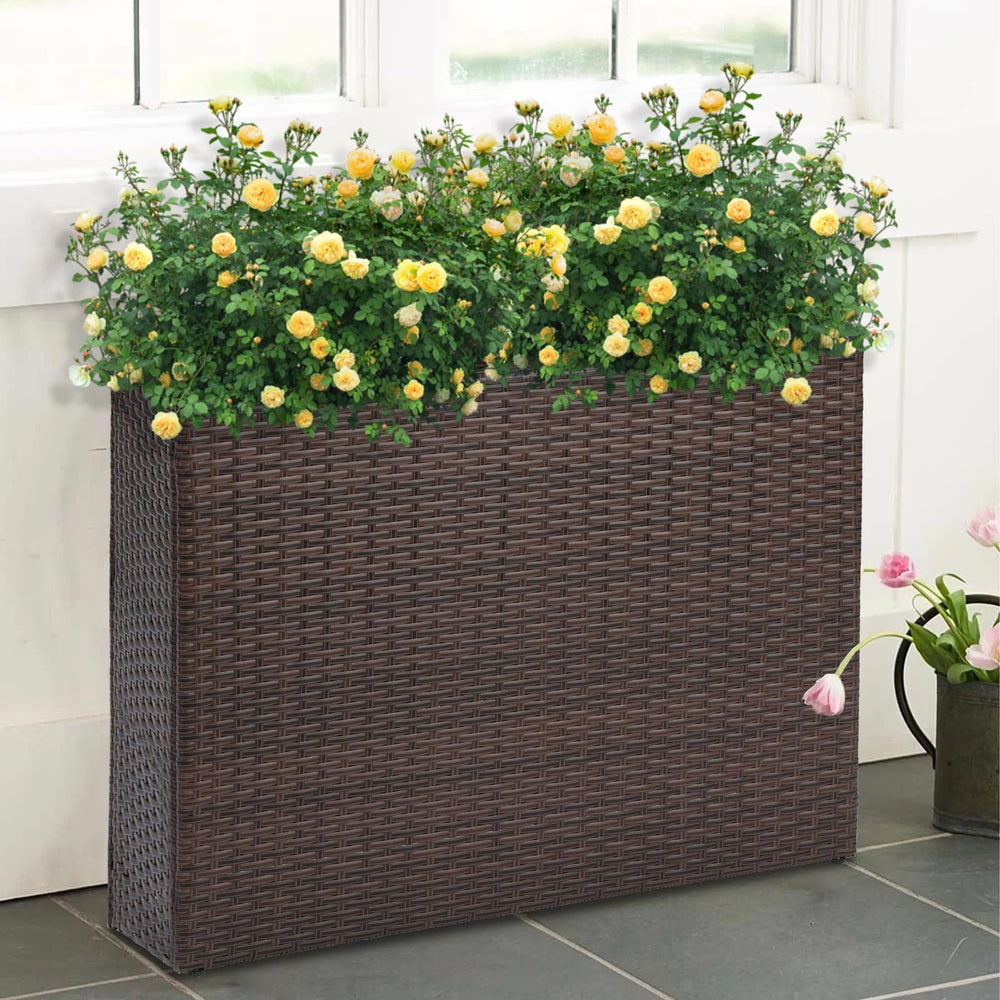 Tall Rectangular Outdoor Planter with Removable Liner
