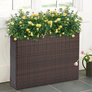 Tall Rectangular Outdoor Planter with Removable Liner