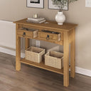 Solid Wood Console Table with 2 Drawers – Farmhouse Entryway Hall Table