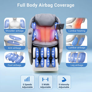 Full Body Massage Chair with Flexible SL Track and Zero Gravity