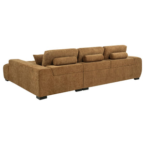Upholstered Sectional Sofa with Chaise – Grid Tufting & Reversible Cushions