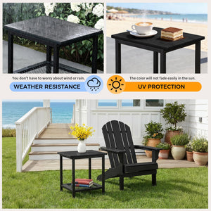 2-Tier Outdoor Side Table with Storage