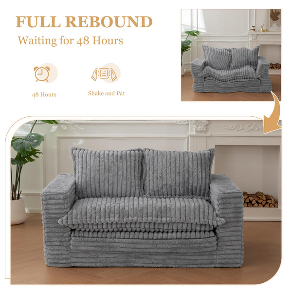 Convertible Loveseat Sleeper Sofa Bed with Cushion & Pillows