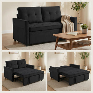 Convertible Sleeper Sofa Futon with Adjustable Backrest