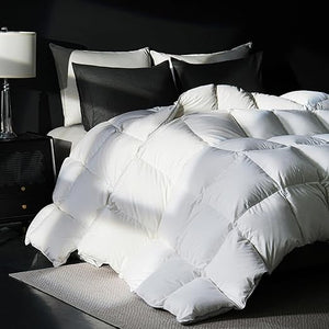 Goose Down Comforter – All Season Duvet Insert with Cotton Cover